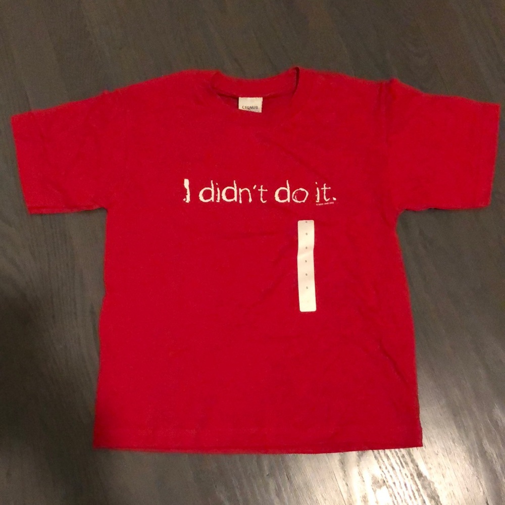 NEW Kids "I Didn't Do It" Red Short-sleeved Cotton T Sz S